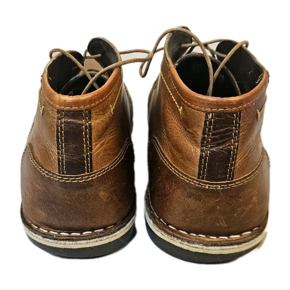 Steve Madden Harken Chukka Boots Mens 10.5 Cognac Brown Leather‎ Casual Boots